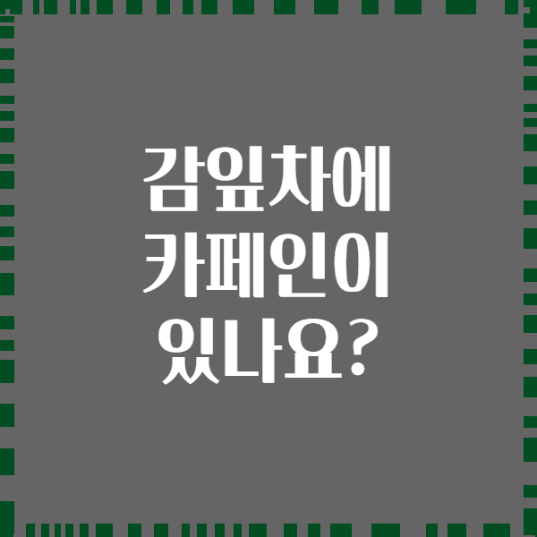 감잎차에 카페인이 있나요?