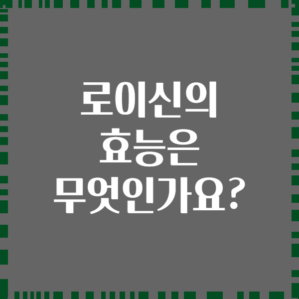 로이신의 효능은 무엇인가요?