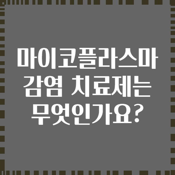 마이코플라스마 감염 치료제는 무엇인가요?