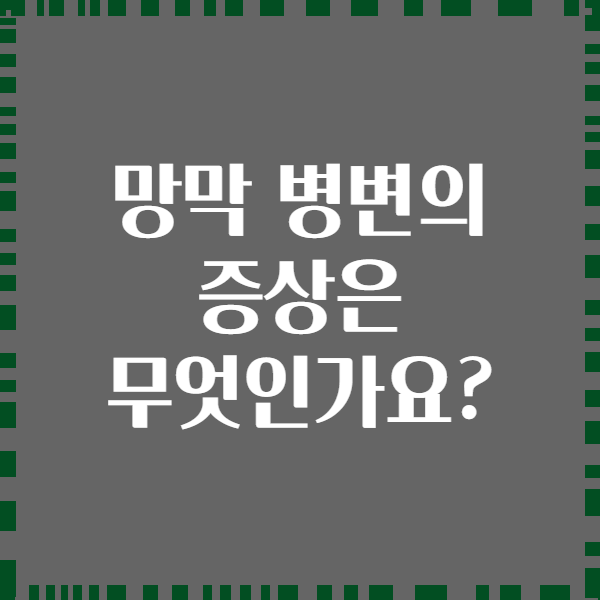 망막 병변의 증상은 무엇인가요?
