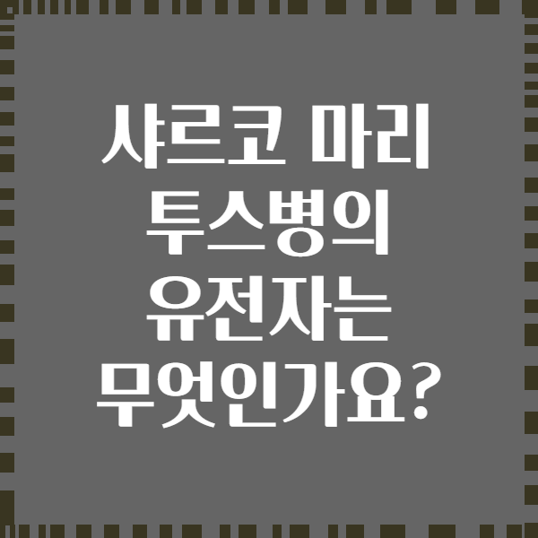 샤르코 마리 투스병의 유전자는 무엇인가요?