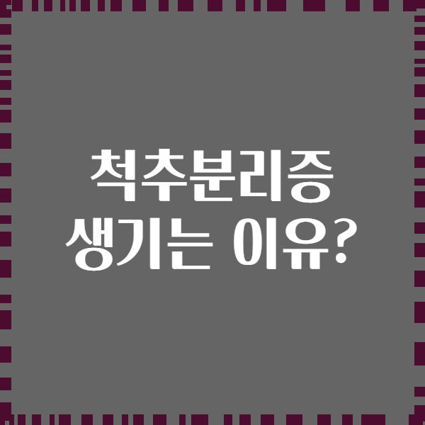 척추분리증 생기는 이유?