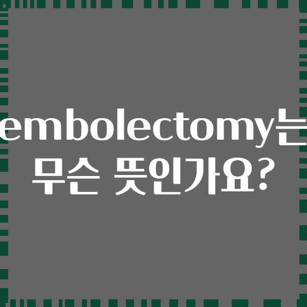 embolectomy는 무슨 뜻인가요?