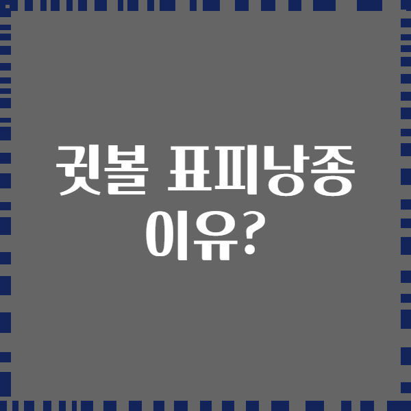귓볼 표피낭종 이유?