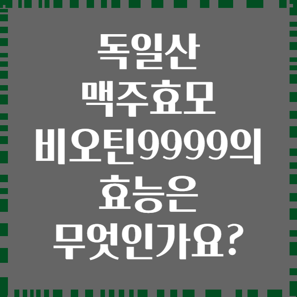 독일산 맥주효모 비오틴9999의 효능은 무엇인가요?