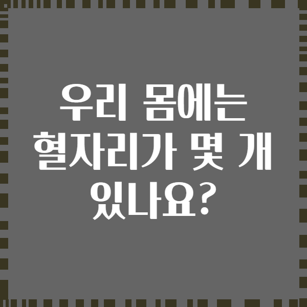 우리 몸에는 혈자리가 몇 개 있나요?
