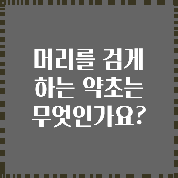 머리를 검게 하는 약초는 무엇인가요?