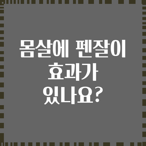 몸살에 펜잘이 효과가 있나요?