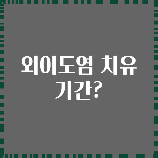 외이도염 치유 기간?