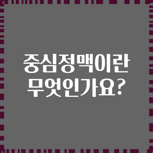 중심정맥이란 무엇인가요?