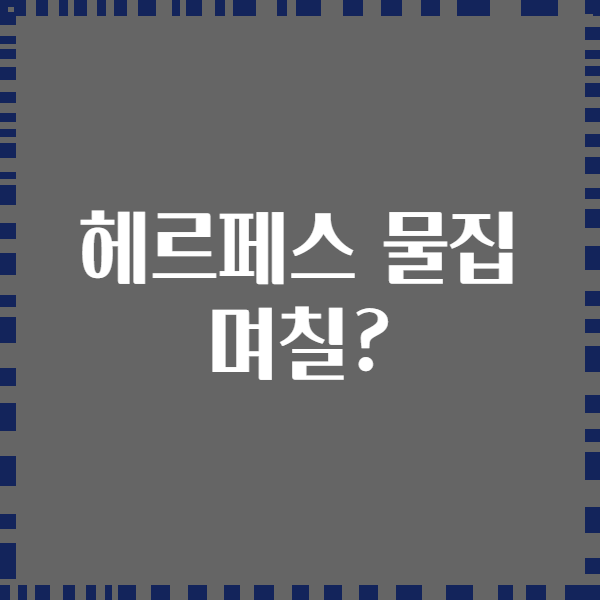 헤르페스 물집 며칠?