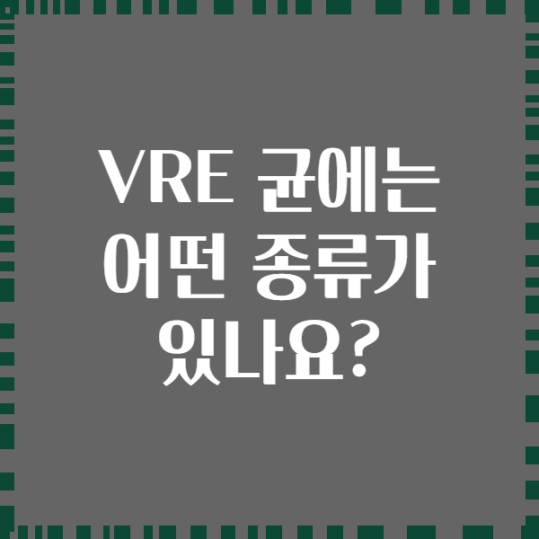 VRE 균에는 어떤 종류가 있나요?
