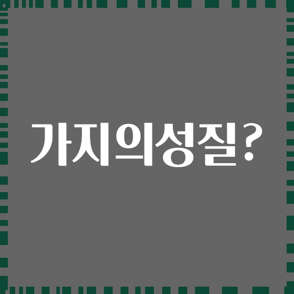 가지의성질?