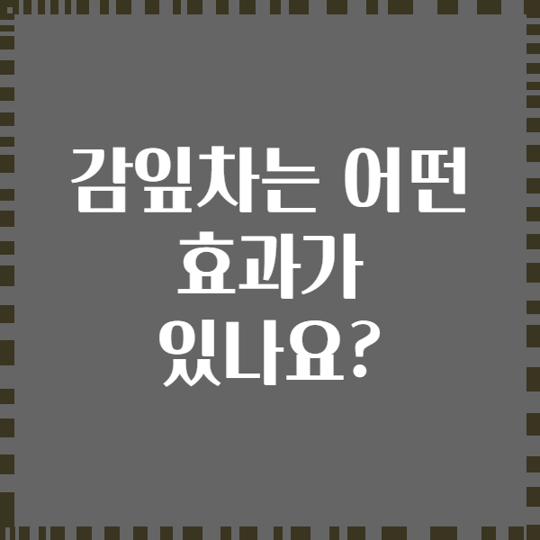 감잎차는 어떤 효과가 있나요?