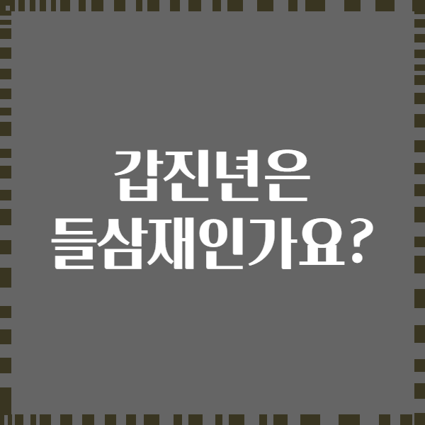 갑진년은 들삼재인가요?