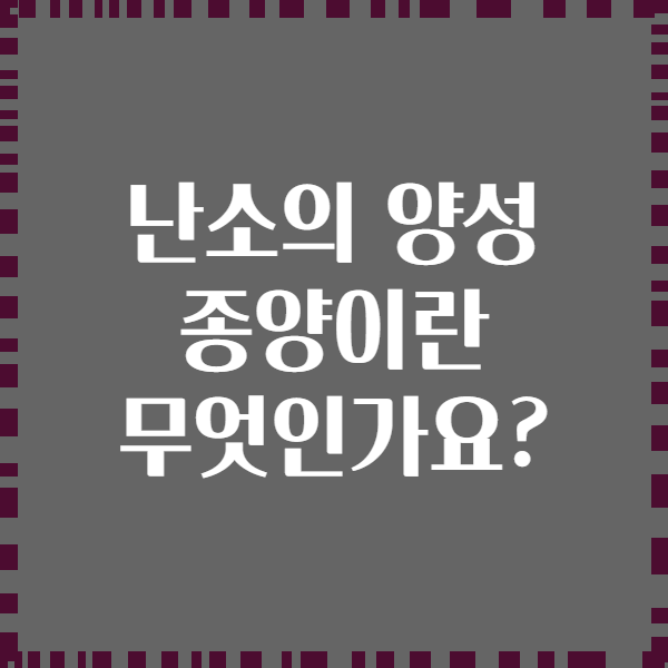 난소의 양성 종양이란 무엇인가요?