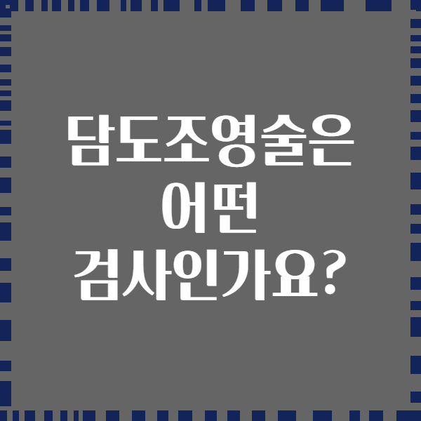 담도조영술은 어떤 검사인가요?