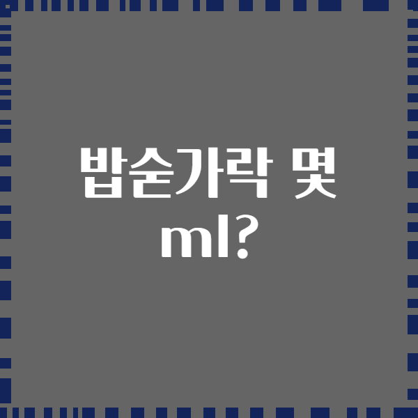 밥숟가락 몇 ml?